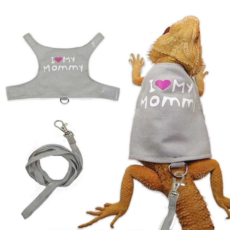 Noctilucous Lizards Harness and Leash Set for Small Pet Outdoor Activity Reptiles Walking Gear Harness Vest Trainer Suit