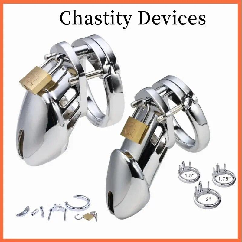 2023 New Male Stainless Steel Chastity Cage Penis Ring Bird Cage Bondage Metal Phallus Abstinence Device BDSM Sex Toys for Men18