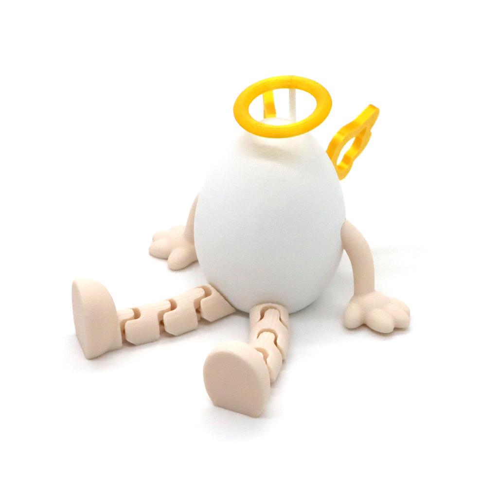 Flexible Joint Artistic Rabbit Egg Sculpture Modern 3D Printed Action Figure Ornaments, Minimalist Display Piece for Collectors