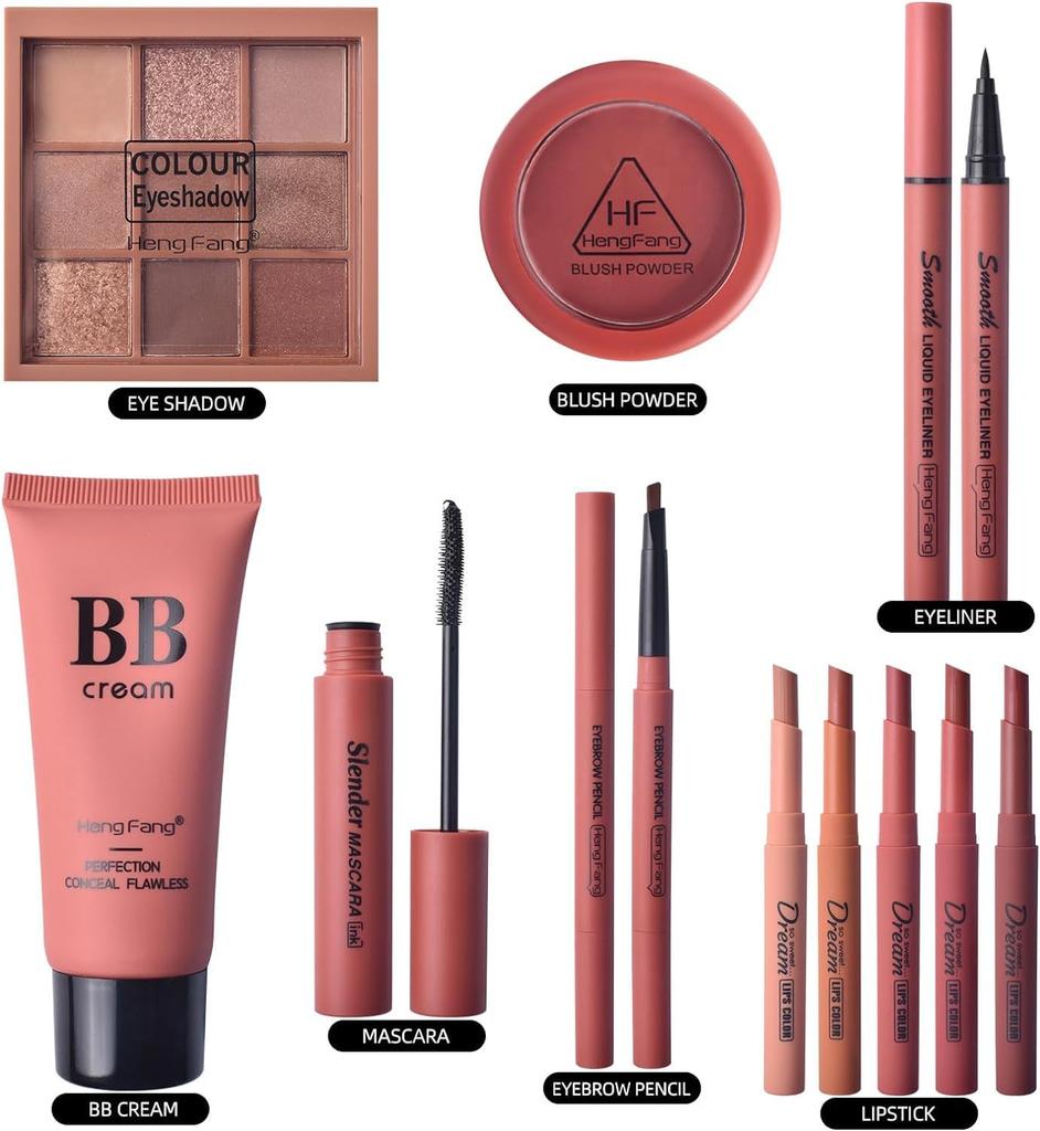 Gecomo Makeup Exquisites und Niedliches Kosmetikset 11 Teile Lippenstift Make-up-Palette Langanhaltend Anfänger Beliebt Weihnachtsgeschenk Neujahr Geburtstag