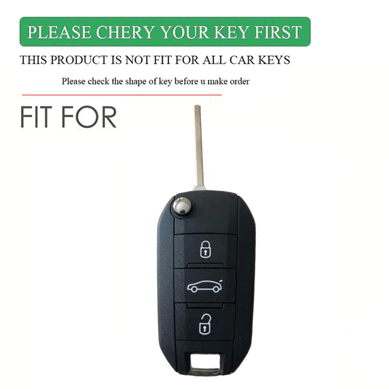 Silicone Flip Folding Key Fob Cover For Peugeot 208 2008 301 308 3008 Rcz 508 408 2008 307 Case For Citroen C3 C4 Berlingo