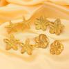 Stainless Steel Petal Flower Earrings Distinctive Gold Flower Earrings Adornment Portable Ear Studs Charm for Parties