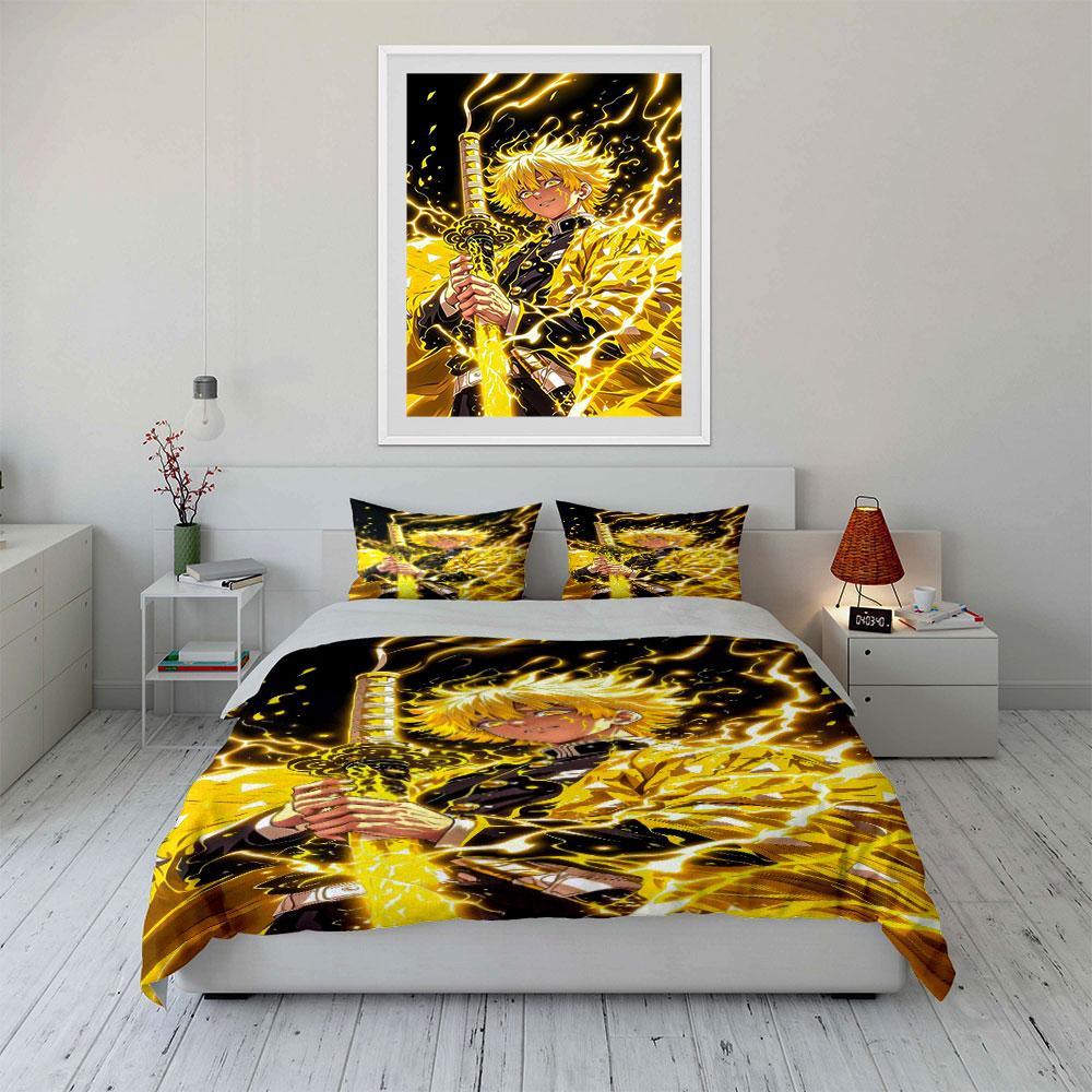 Yellow-haired Character with Sword. Bedding Sets Duvet Cover Sets Duvet Covers Pillowcases(1 * Duvet Cover 2 * Pillowcases Without Duvet Insert)