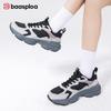BAASPLOA Damen Sportschuhe mit dicker Sohle, Mesh Laufschuhe, Freizeitschuhe, Wanderschuhe, Studentenschuhe, weiße Schuhe, flache Sportschuhe, Tennisschuhe