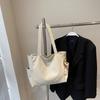 PU Shoulder Bag Women Solid Color Large Capacity Handbag Commuter Tote Bag