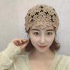 Fashion Flower Embroidery Hollow Crochet Knitted Hat French Retro Beanie Accessories