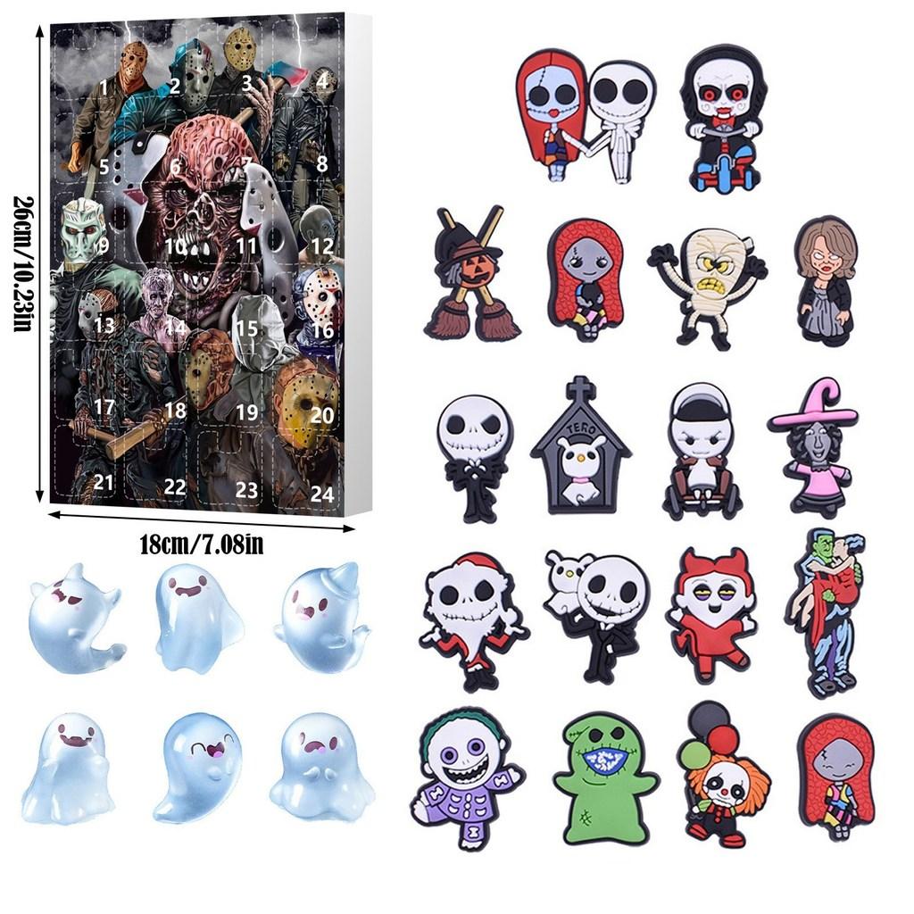 

Halloween Blind Box Countdown 24 Days Horror Characters Pvc Shoe Decorations For Party Gifts Style 11