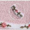Heart Shape Nonslip Bath Mat Embroidered Toilet Rug Kit Water Absorption Door Mat for Bathroom Toilet Bedroom Floor Mat