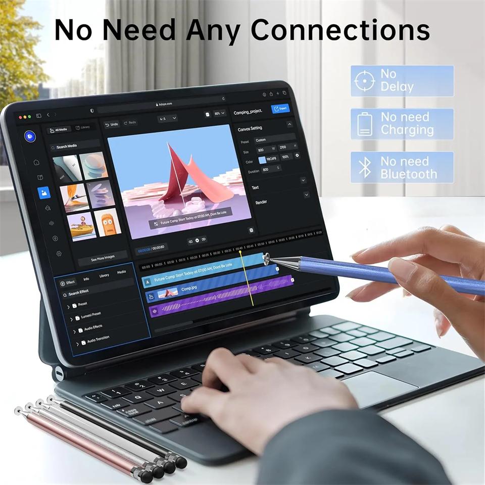 Universal Stylus Pen für Android IOS Zeichnen Kapazitiver Bildschirm Touch Pen für Xiaomi Samsung 2 in 1 Hohe Empfindlichkeit Tablet Stifte