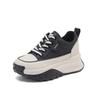 Platform White Shoes Women's 2025 New Spring and Autumn Leisure Sports Versatile Height Increase Dad Shoes Leather Muffin Explosion