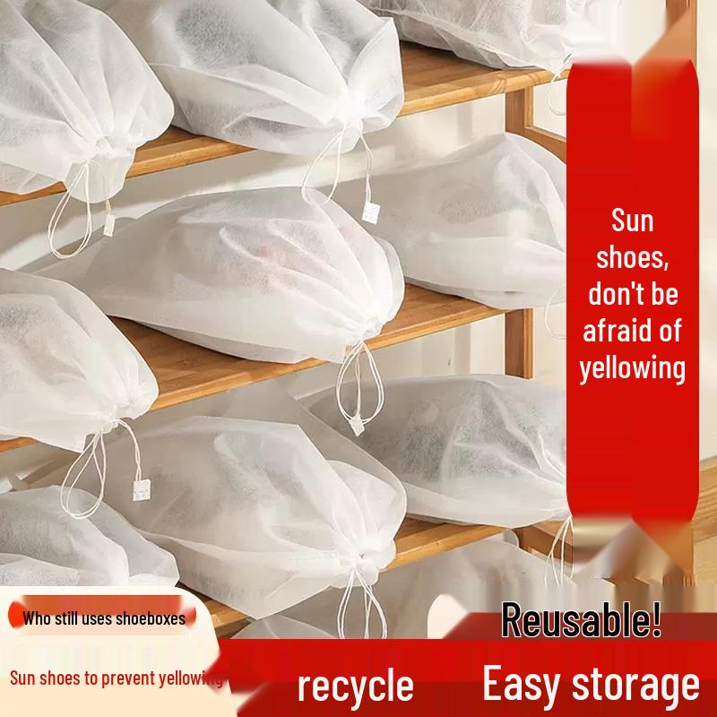 Shoe Drying & Anti-Yellowing Non-Woven Shoe Storage Bag - Breathable, Dustproof, Sun-Protective, Thickened Shoe Cover