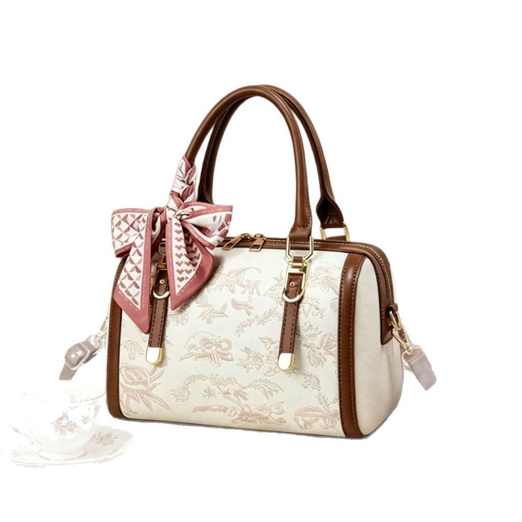 Exquisite Oriental Embroidery Daily Handbag For Middle Aged Ladies, Multi-purpose Top Handle Shoulder Crossbody Gift Bag