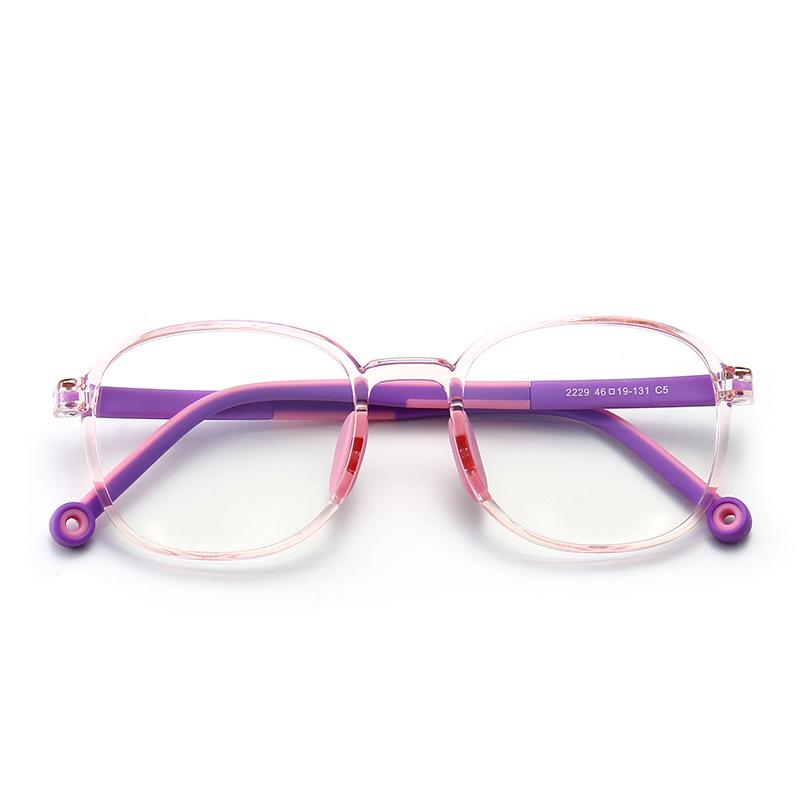 2024 Kids Blue Light Glasses Square Silicone Nose Pad Optic Myopia Hyperopia Eyeglass Frames Child Glasses 0 Diopter Eyewear