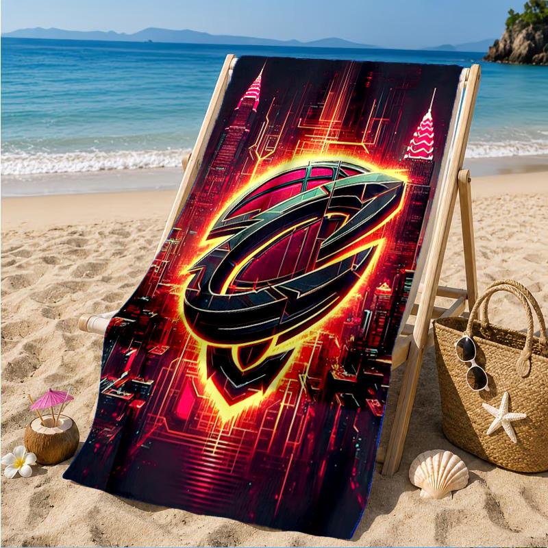 Cleveland Lights Shadows Beach Towel, Microfiber Beach Towel, Perfect For Pool, Beach, Travel, Home Decor Beach Party Fan Gifts