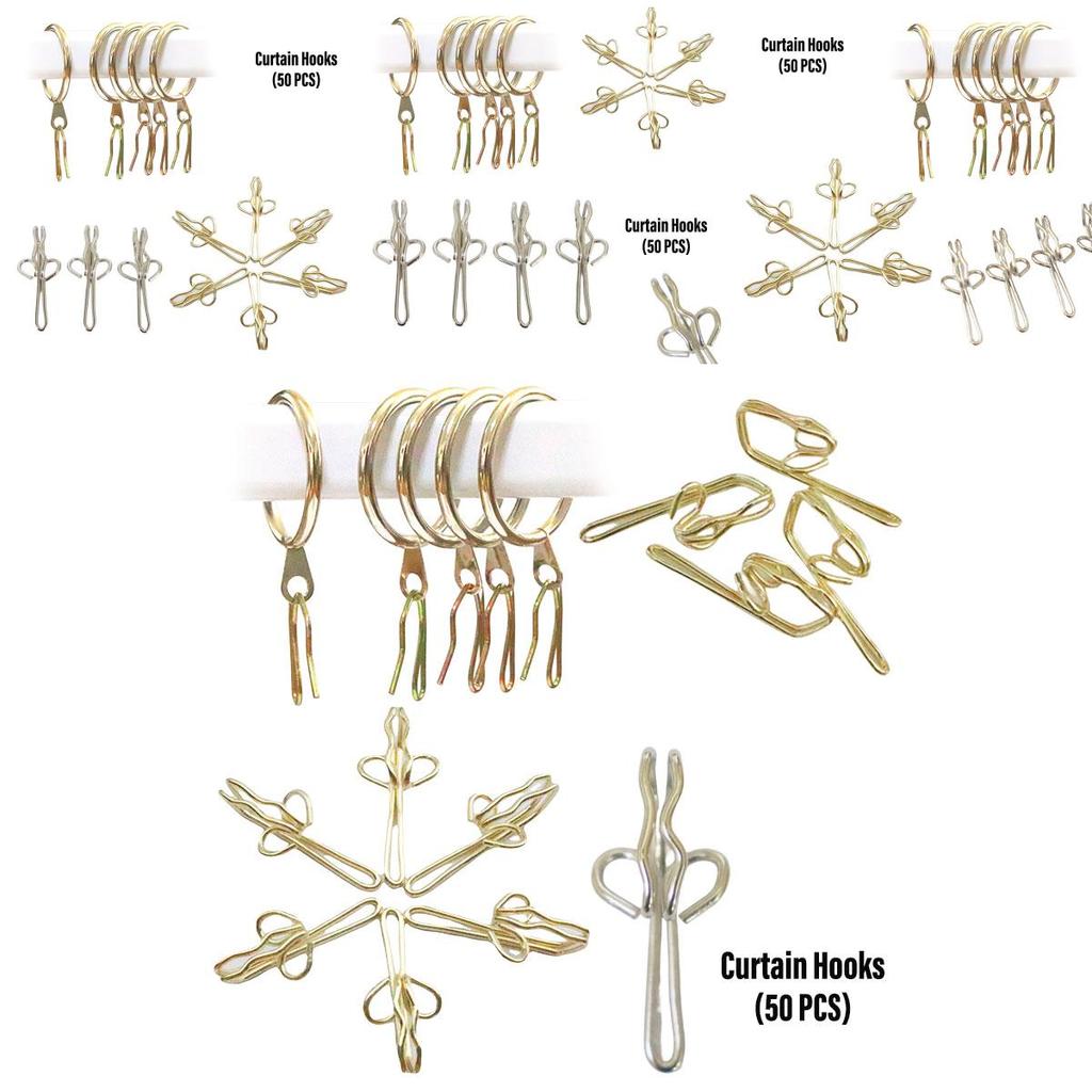 50 Pack Metal Curtain Hooks Durable And Versatile Curtain Accessories