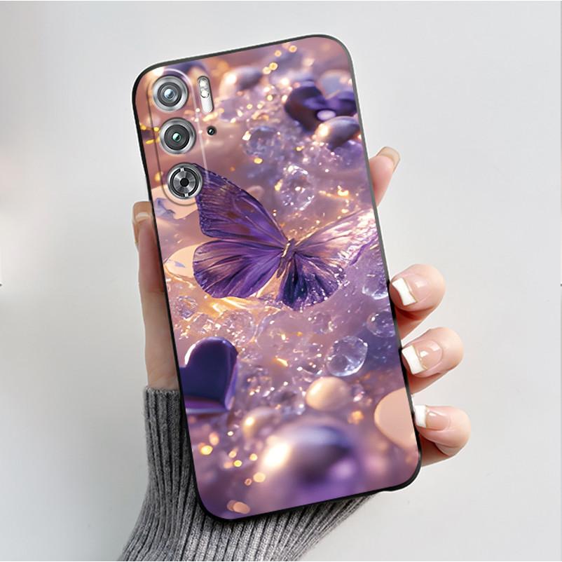 Per ZTE nubia Red Magic 9 Magic9 9S Pro Plus 5G Custodia Moda Farfalle Fiori Sottile Nera Morbida TPU Retro Opaco Copertura Protettiva
