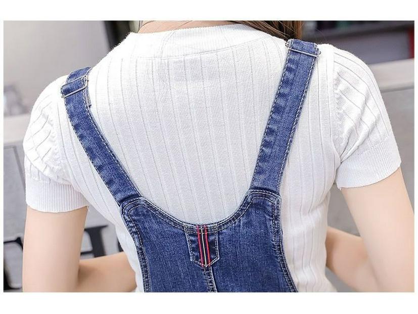Damen-Denim-Latzhose im koreanischen Stil, elastisch, figurbetonter Skinny Fit, vielseitiger Jumpsuit für Frühling und Herbst 2026