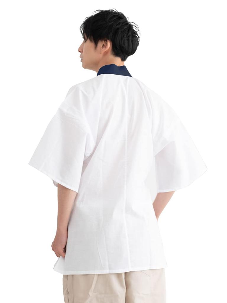 Kimono undershirt with for men [KYOETSU] half-collar (navy, LL)