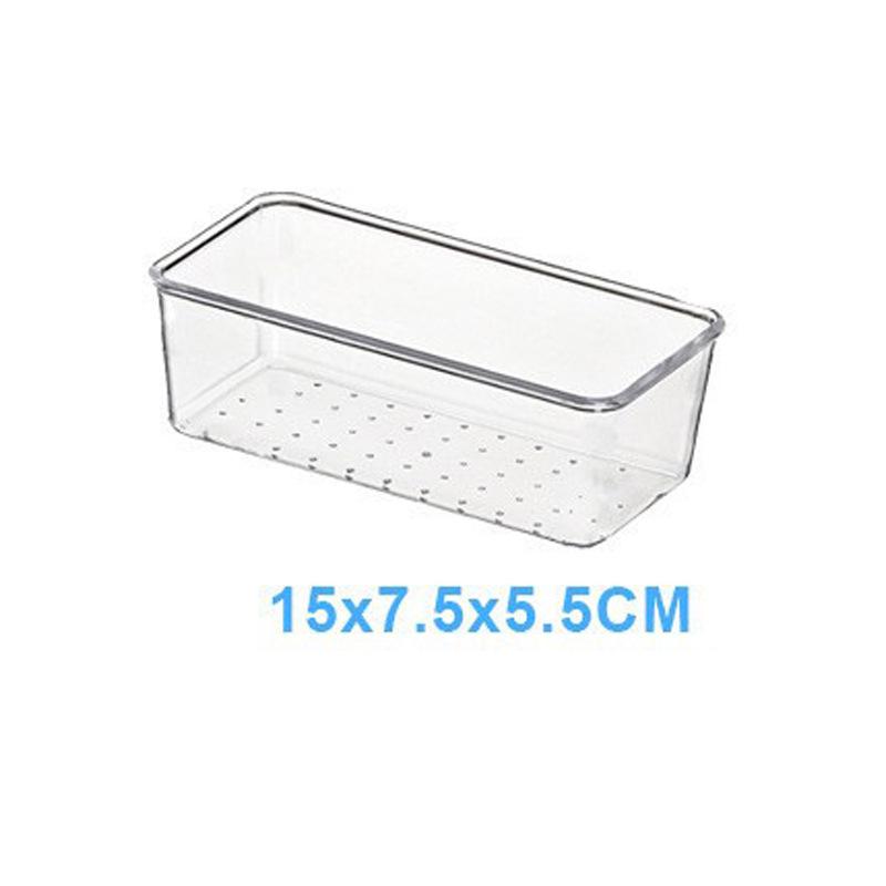 Průhledná plastová zásuvka a úložný box se přihrádkami pro drobnosti na toaletní stolek