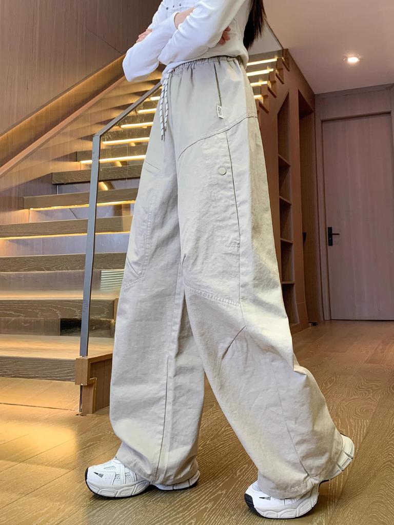 Girls' Korean Style Streetwear Cargo Pants - Spring/Autumn 2025 for Middle School