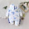 Autumn and Winter Hot-Selling Furry Hooded Boys' Long-Sleeve Jumpsuit Romper