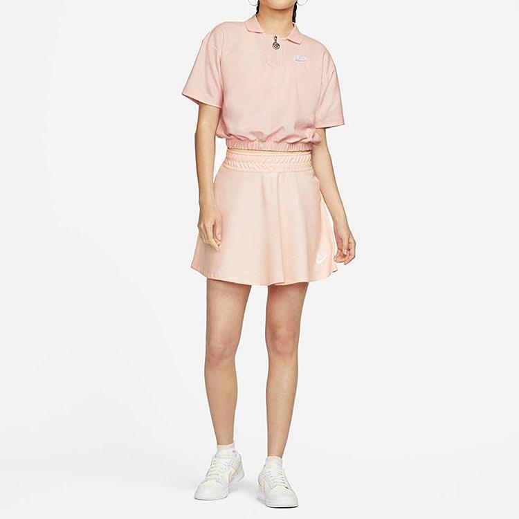 Nike Fustă de damă Air Pique Solid cu logo respirabil, linie A, confortabilă, casual, roz deschis DO7605-610