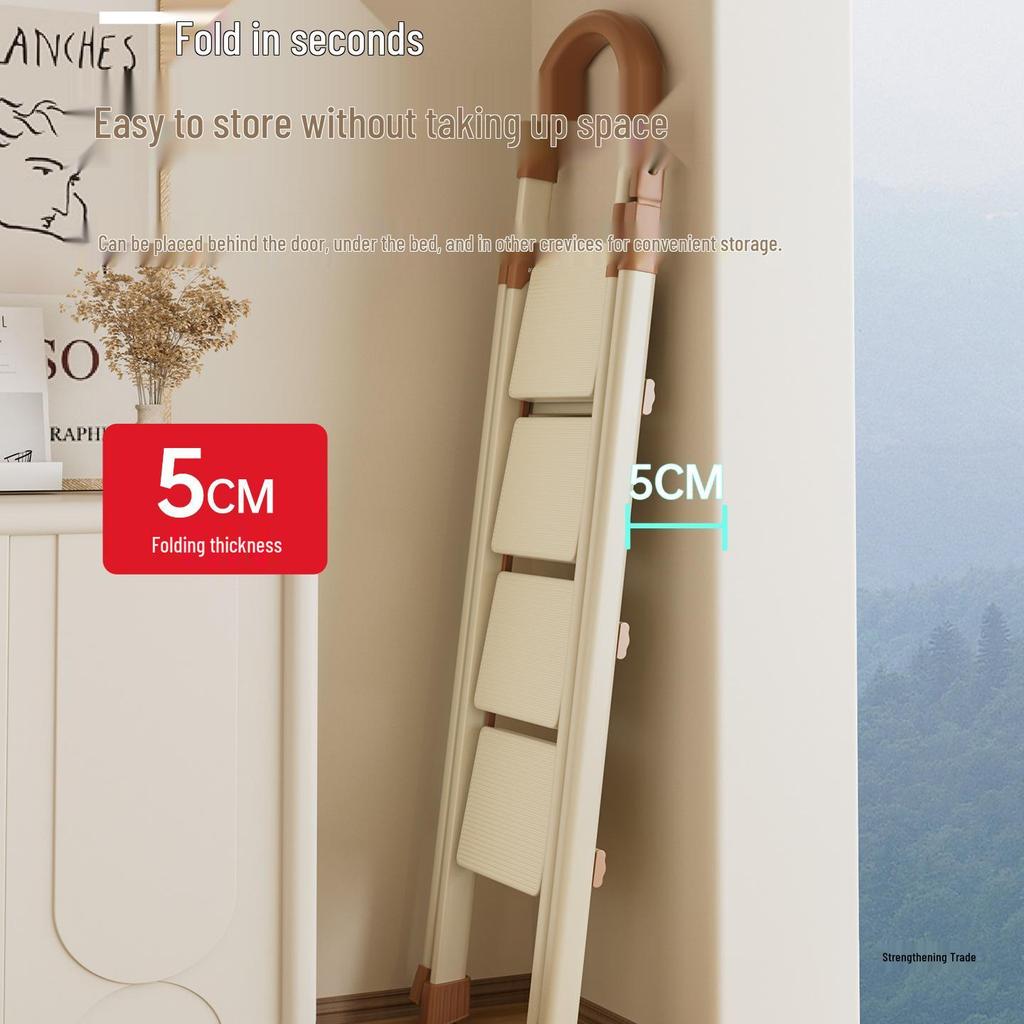 Telescopic A-Frame Ladder: Lightweight, Thickened, Portable Folding Ladder for Home Use