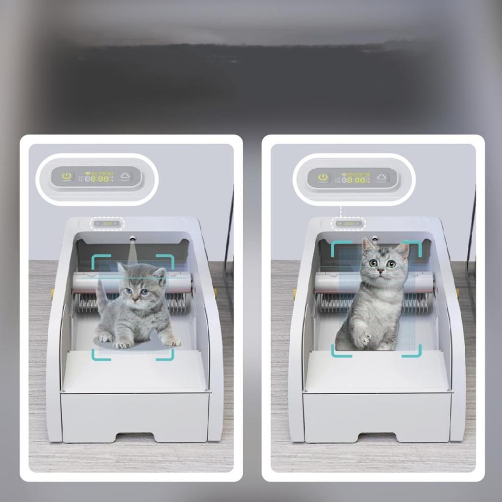 Muadress kočičí toaleta plně automatická kočičí toaleta s kapotou velká 5l velká kapacita automatické čištění bez zápachu pro více koček otevřený prostor