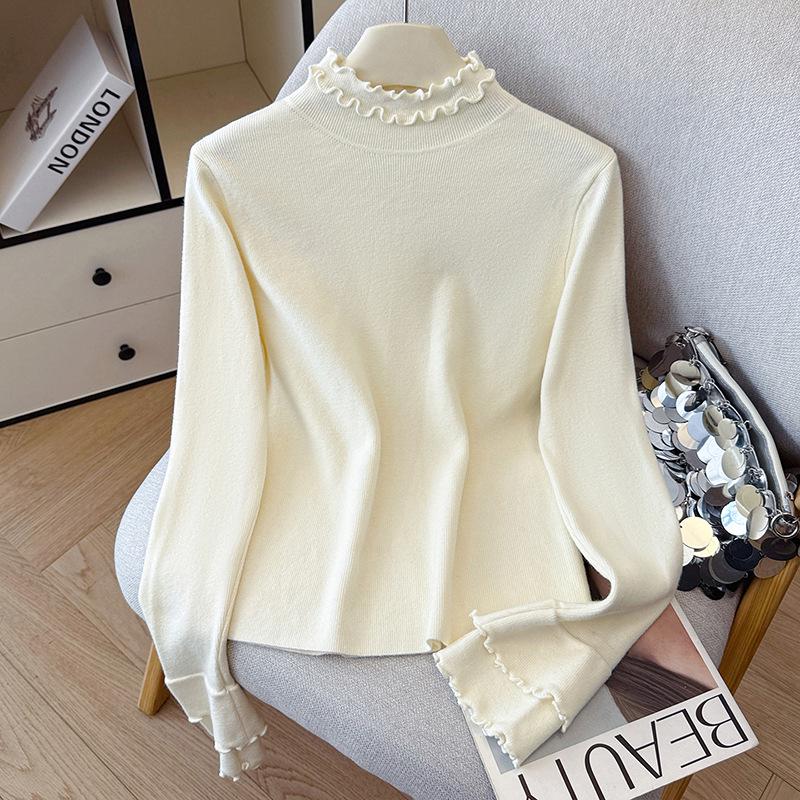 2026 Autumn/Winter Korean Style Thick Knit High Neck Black Long Sleeve Women's Sweater