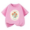 Girls T-shirts Short-sleeve Blouse for Kids 2025 Summer Spring Teenager School Tees Cotton Children Outfits Toddler Outerwear