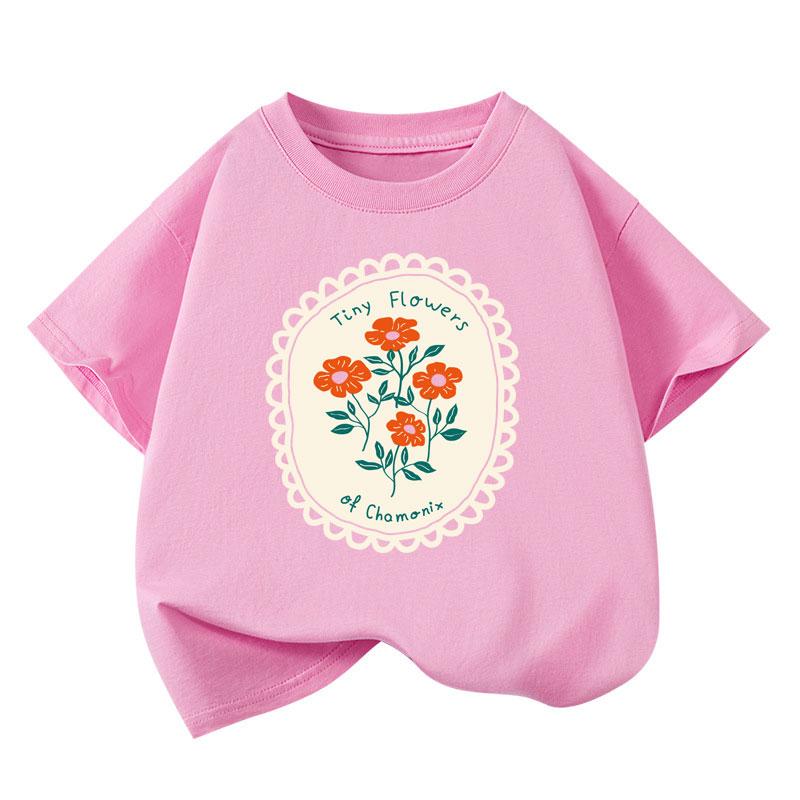 Girls T-shirts Short-sleeve Blouse for Kids 2025 Summer Spring Teenager School Tees Cotton Children Outfits Toddler Outerwear