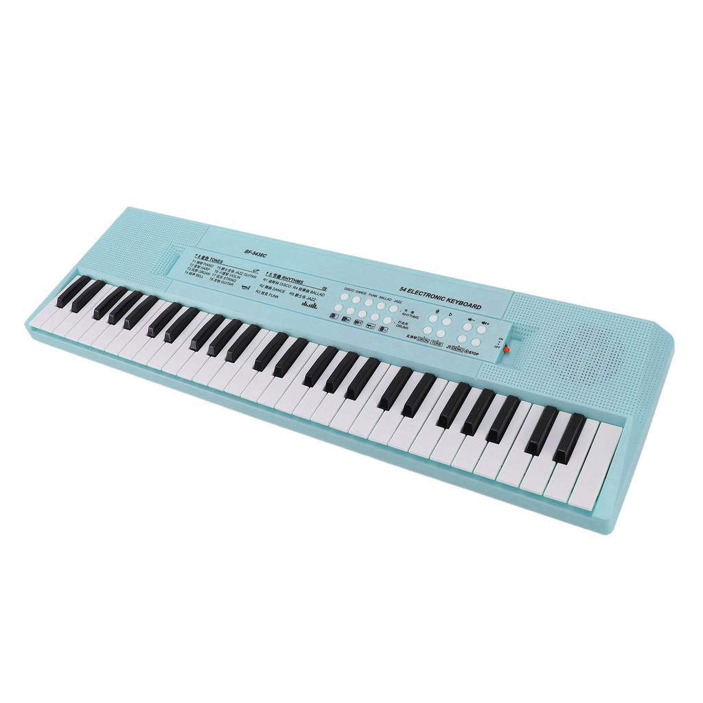 54 Key Keyboard Piano Smoothly Plastic Keyboard Piano Portable Dual Power Supply System Electric Piano Keyboard with Microphone for Kids