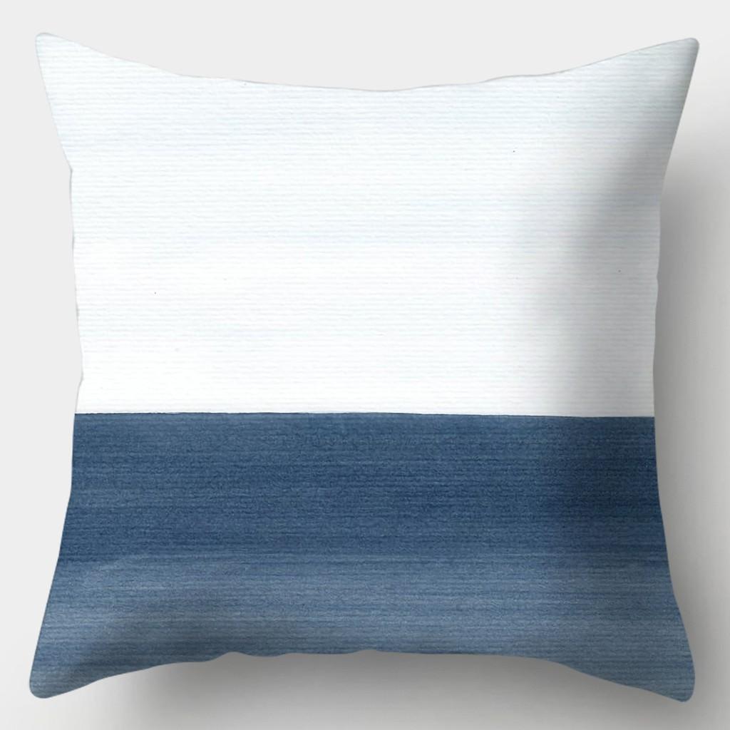 Creative Blue Collection Pillowcase Square Sofa Pillowcase Striped Plaid Cushion Cover