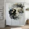Modern Abstract Bathroom Shower Curtain Fabric Waterproof Decorative Art Printing Black White Color 3D Bath Mat Set Home Decor