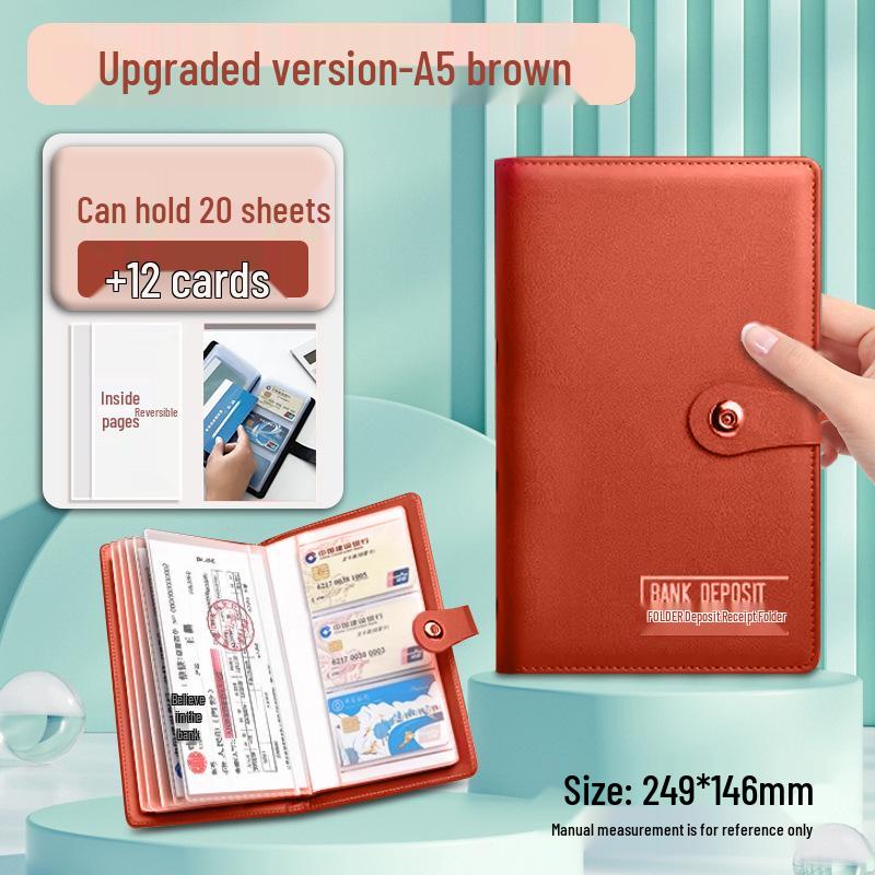 Multifunctional Large Deposit Certificate and Money Holder Clip for Bank Use