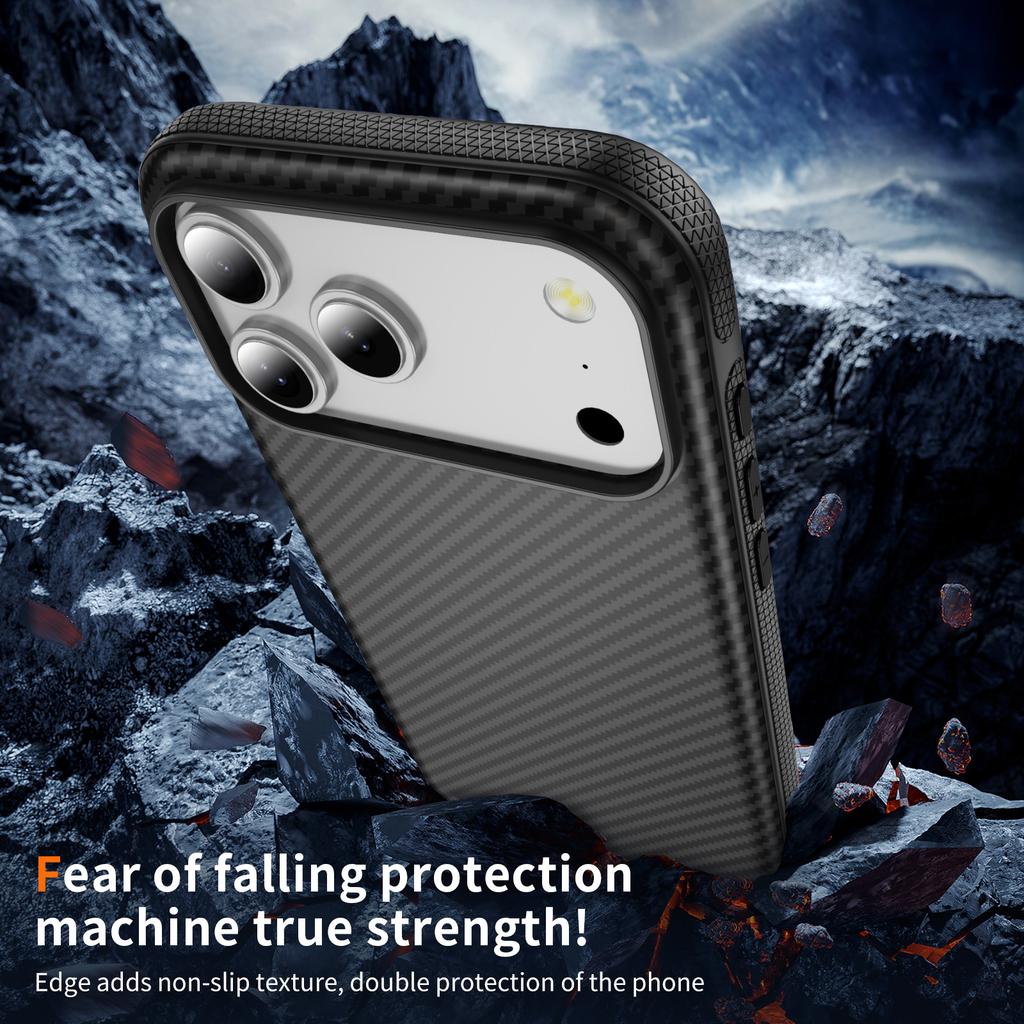 New Mobile Phone Case Ins Light Luxury Premium Pivot Case Carbon Fiber Pattern for IP16PROMAX