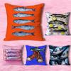 S-Sardines Art Pillow Cases for Bedroom Living Room Sofa Home Decor Polyester Cushion Cover with Zipper