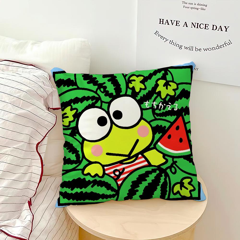 

Sanrio Cartoon Big Eyed Frog Pillowcase Decoration Home Doublesided Printed Square Pillow Living Room Decoration Pillowcase Gif 45cmx45cm