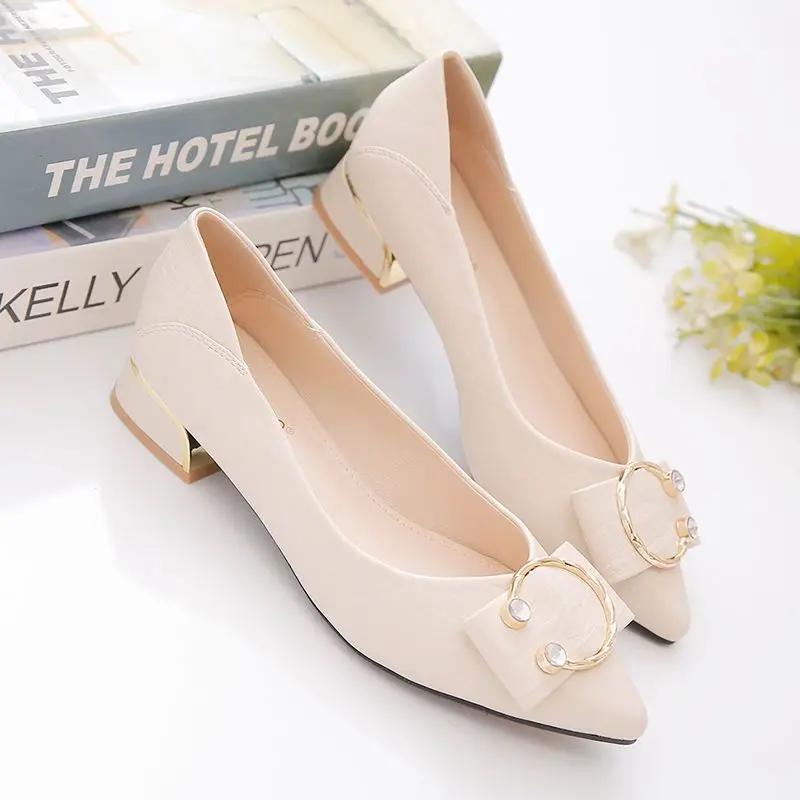 Scarpe Moda Donna Slip-on Pelle Casual Tacco Basso Eleganti Vacanza Promozione Sconto Vendita Stile Coreano Ingrosso Donna Scarpe a Punta