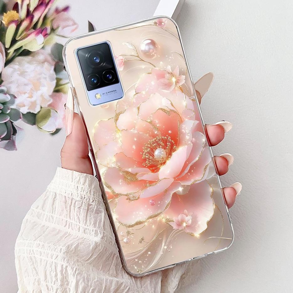 For Vivo V21e Case V2061 Cute Cat Lion Painted Cover Soft Silicone Phone Cases For Vivo V21 V2066 V2108 V 21 VivoV21 E 4G Fundas