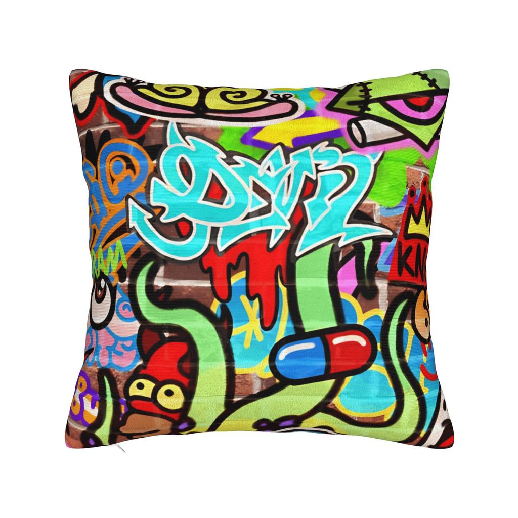 Pillow Cover Cartoon Cute Doodle Fashion Pillow Case For Sofa Couch Bed Living Room Pillowcases