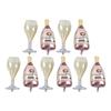 5set Champagneballong Roséguld Ölflaska Vinglasform Återanvändbara Partyballonger Dekorationer