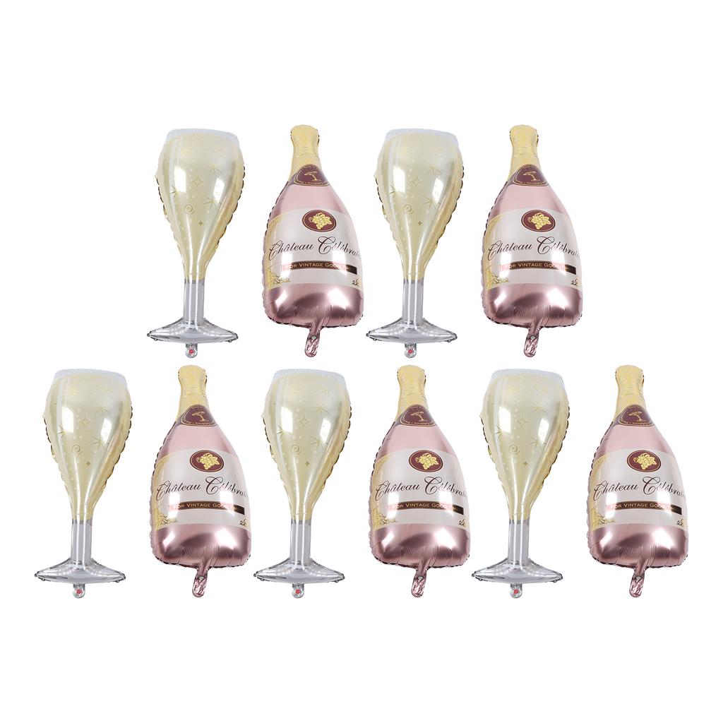 5set Champagneballong Roséguld Ölflaska Vinglasform Återanvändbara Partyballonger Dekorationer