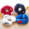 Cartoon U-Shaped Neck Pillow: Cervical Support for Napping, Office, Travel, or Driving.