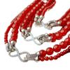 Retro Natural Agate Niche Pigeon Blood Red New Year'S Red Chalcedony Double-Layer Multi-Wearing Necklace
