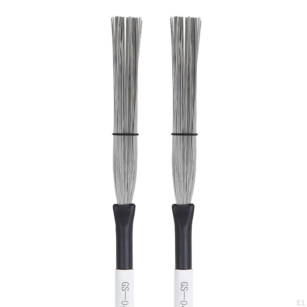 2 Drum Brushes with Comfortable Wooden Handles, for Sticks, Country Music