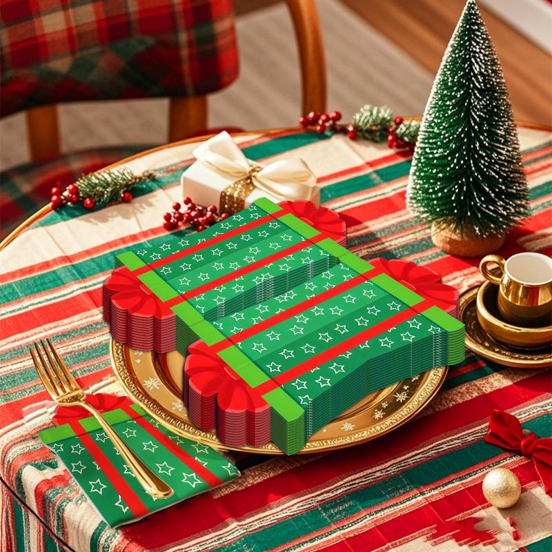 20 Stück weihnachtlich thematisiertes gegengeschlechtliches Tissue, Weihnachtsdekoration 2026 Frohes Neues Jahr Heimdekoration Party-Servietten