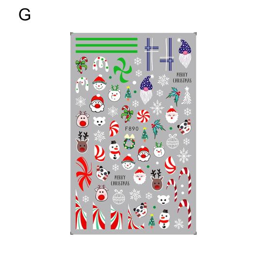 Naklejka na paznokcie świąteczna Wykwintna Ultracienka Łatwa Nieblaknąca Żywy Kolor Wzór Zastosuj Dekoracyjna Zdejmowalna