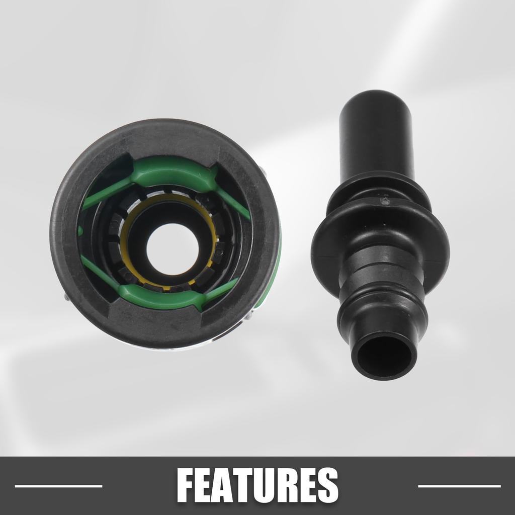 A ABSOPRO Car Fuel Line Hose Quick Release Connector Kit Straight 11.8mm SAE To 5/16" 8mm Hose Plastic Green