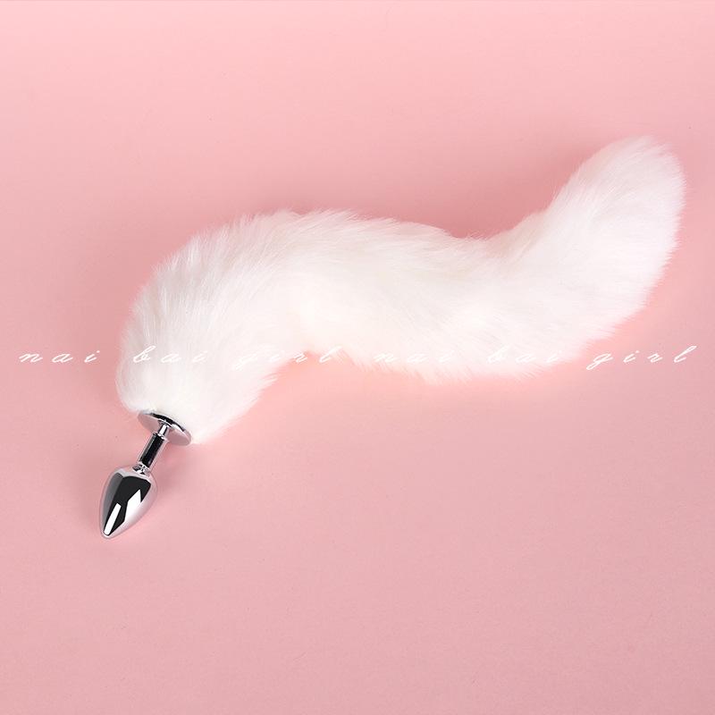 Fox Role Play Set: Metal Anal Plug with Tail, Lace Choker, and Headband for Teasing and Flirting